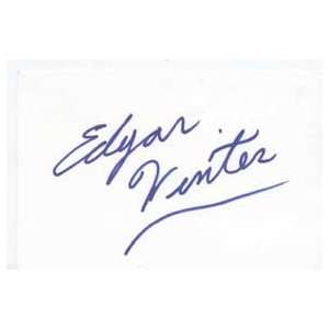 EDGAR WINTER. Signed Index Card In Person