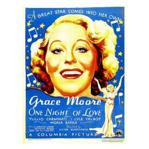  One Night of Love, Grace Moore, 1934 Premium Poster Print 