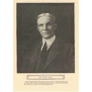  1918 Print Automaker Henry Ford 