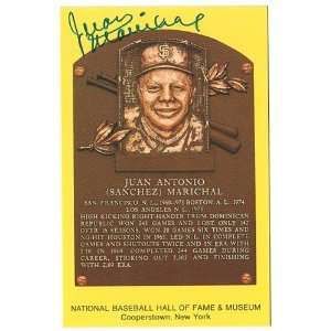 Juan Marichal Autographed Hall of Fame Plaque Postcard   MLB Cut 
