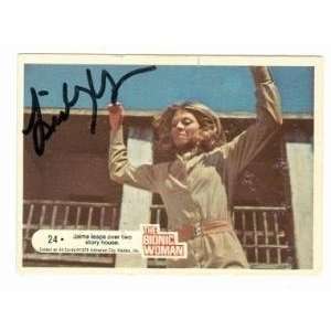 Lindsay Wagner Autographed/Hand Signed card The Bionic Woman #24