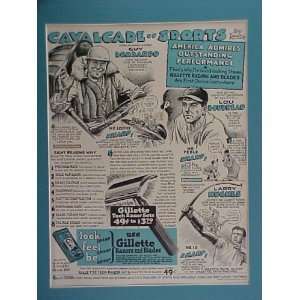 Lou Boudreau Cleveland Indians 1947 Gillette Advertisement Bulletin 14 