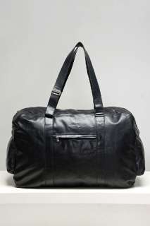 Rudsak Large Black Leather Duffel Bag for men  