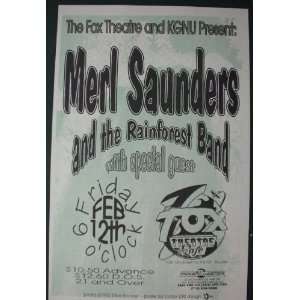  Merl Saunders Fox Boulder Concert Poster 1993