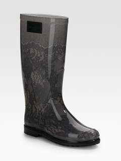 Valentino   Lace Printed Rubber Rain Boots    