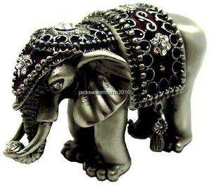 India Elephant Jeweled Bejeweled Trinket Box crystal jewelry  