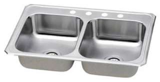 NBC33224 Elkay Double Bowl 33x22x7 SS Kitchen Sink  