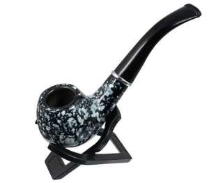 Stone Smoking pipe Tobacco Cigar pipe+Stand+Box ELS BL  