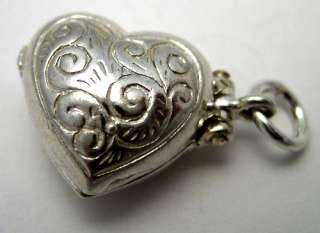Sterling 925 Silver Heart Charm Opens Lovers Embracing  