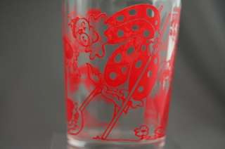 Vintage Hazel Atlas Juice Glass Swanky Swig Red Clown Decal 4  
