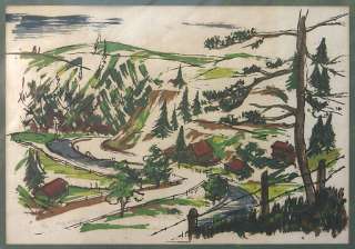 Kady Faulkner (1901 1977) serigraph ~ Evergreen CO 1951  