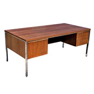    Vintage Florence Knoll Executive Ebonized Desk PRICE REDUCED  
