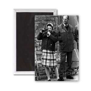 The Queen with Prince Philip   3x2 inch Fridge Magnet   large magnetic 