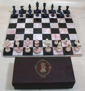   & Cream Chess Pieces Gorgeous Marble Chess Board FAMILY BOARD GAME