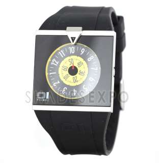 NEW The One Watches AN04G02 BLACK SPINNING WHEEL BLACK and YELLOW 