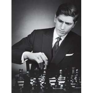  American Chess Champion Robert J. Fisher Playing a Match 