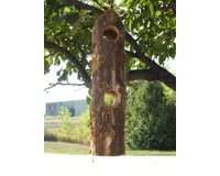  Hanging Cedar Wood Woodpecker Suet, Peanut Butter Log Bird Feeder