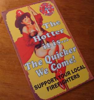 HOTTER Vintage Pin Up Girl Fire Department Station Firemen Firetruck 