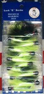 luck e strike premium maribou 1/8 oz fishing jigs x 12  