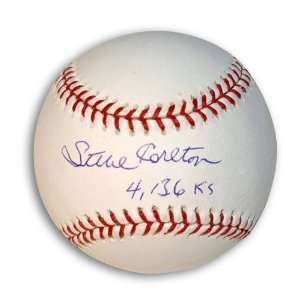 Steve Carlton Autographed/Hand Signed MLB Baseball Inscribed 4136 Ks