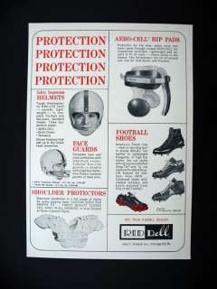 Riddell Football Helmets Shoulder Hip Pads Cleats 1963 print Ad 