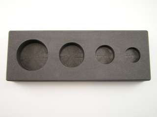   Graphite Round Mold 1 2 5 10 oz Gold Bar Silver 4 Cavities (B25