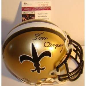  Tom Dempsey Signed AUTHENTIC Mini Helmet SAINTS JSA 