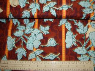 Andover Swoon Aqua Garden Gate Floral Trellis Fabric  