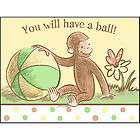 Cute and Curious George INVITATIONS Baby Shower Boy or Girl Brand New 