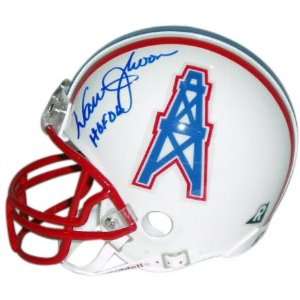 Warren Moon Houston Oilers Autographed Mini Helmet with HOF 06 