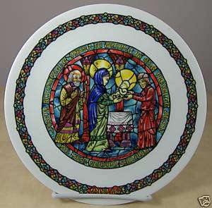 LIMOGES NOEL VITRAIL CHRISTMAS PLATE STAINED GLASS #4  