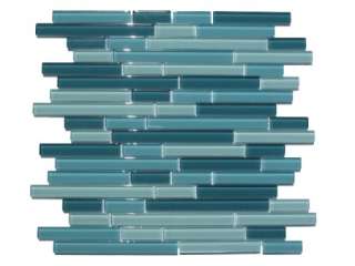 Aqua Horizontal Sleek Mosaic Glass Tile / Sample / Kitchen Backsplash 