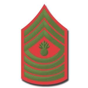 US Marine E 9 Sergeant Major Red/Green Chevron Rank Insignia Decal 