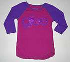 Glee Distressed Logo Raglan T Shirt Tee Purple Pink M
