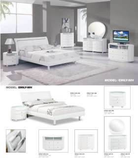 GLOBAL USA emily bedroom SET white QUEEN MODERN  