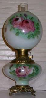   Fostoria WV Floral Red Rose Motif GWTW lamp Gone With The Wind Light