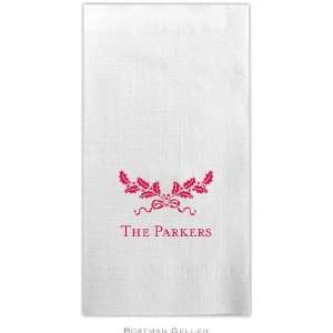     Linen Like Personalized Guest Towels (Holly Swag)