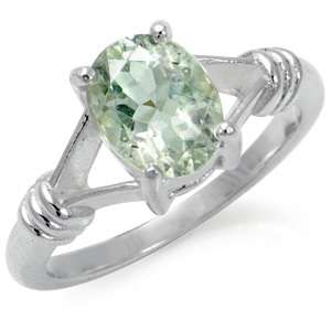 80ct. Natural Green Amethyst 925 Sterling Silver Solitaire Ring 