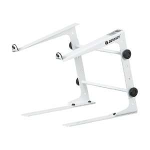  Odysset L Stand White DJ Laptop Stand With Clamps 