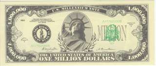 Million Dollar Bill   Millennium Note series 2000, Serial number 