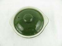 Vintage Hall Pottery China Green Individual Covered Crock Pot 
