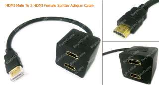 HDMI Male To 2 x HDMI Female Y Splitter Adapter Cable  