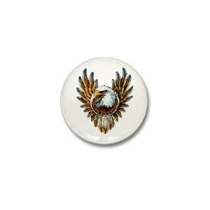  Mini Button Bald Eagle with Feathers Dreamcatcher 