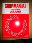 Honda Shop Manual Generator EG650 1984