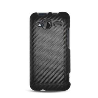 CARBON FIBER Black Textured Hard CASE for HTC EVO Shift 4G Fabric Snap 
