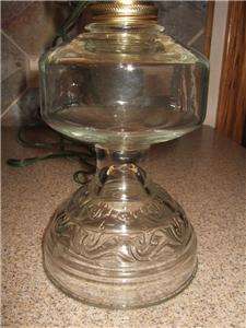   Hurricane Oil Lamp Converted to Electric w Angel Lamp Shade  