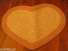 NEW BRAIDED RUG HEART SHAPED 29 X 20 TAN OFF WHITE BLUE