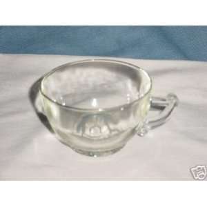  Set of 3 Glass Cups with Embossed Flower in Bottom 