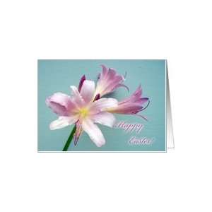  Happy Easter Flowers, Elegant Resurrection Lily Card 
