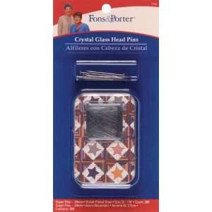 Fons & Porter Crystal Glass Head Pins Clear 1 3/8 200/Pkg